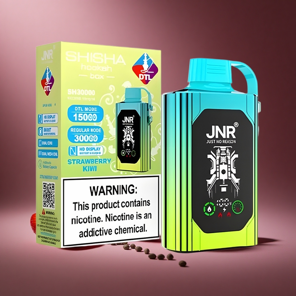 Erdbeere-Kiwi JNR Shisha Hookah Box 20500 Züge Österreich Großhandel HD Display Dual Mesh Coil