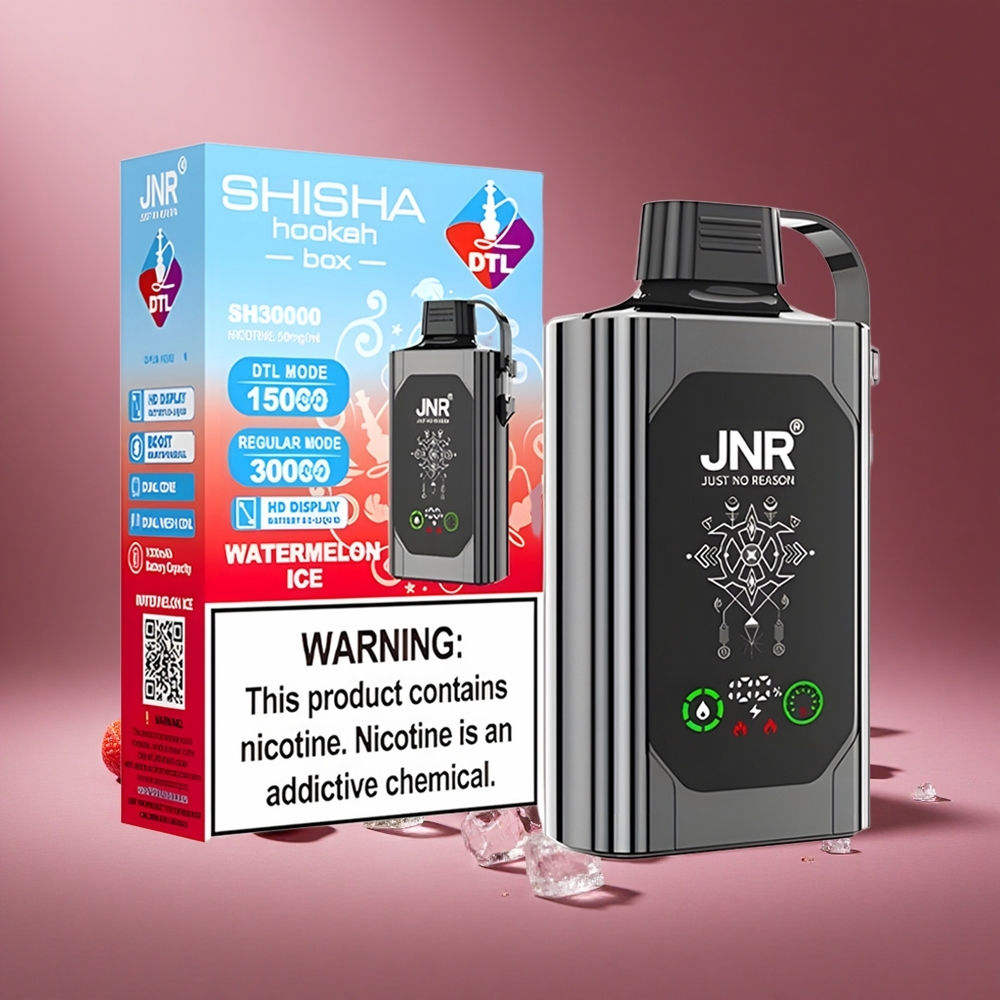 Wassermelone-Eis JNR Shisha Hookah Box 20500 Züge Österreich Großhandel HD Display Dual Mesh Coil Typ-C Schnellladung