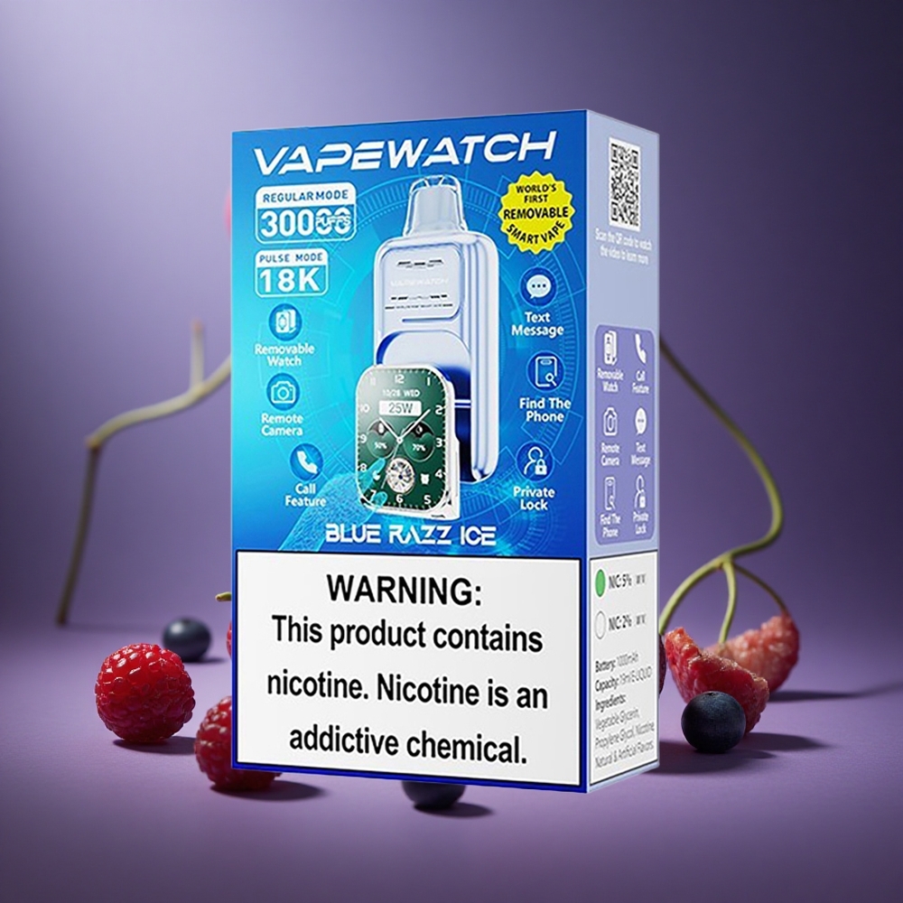 Blaubeere-Himbeere-Eis JNR Vape Watch 30000 Züge Österreich Großhandel Dual Mesh Coil 19mL