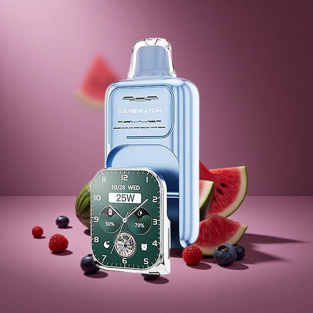Blaubeere-Wassermelone JNR Vape Watch 30000 Züge Österreich Großhandel 1000mAh Dual Mesh Coil