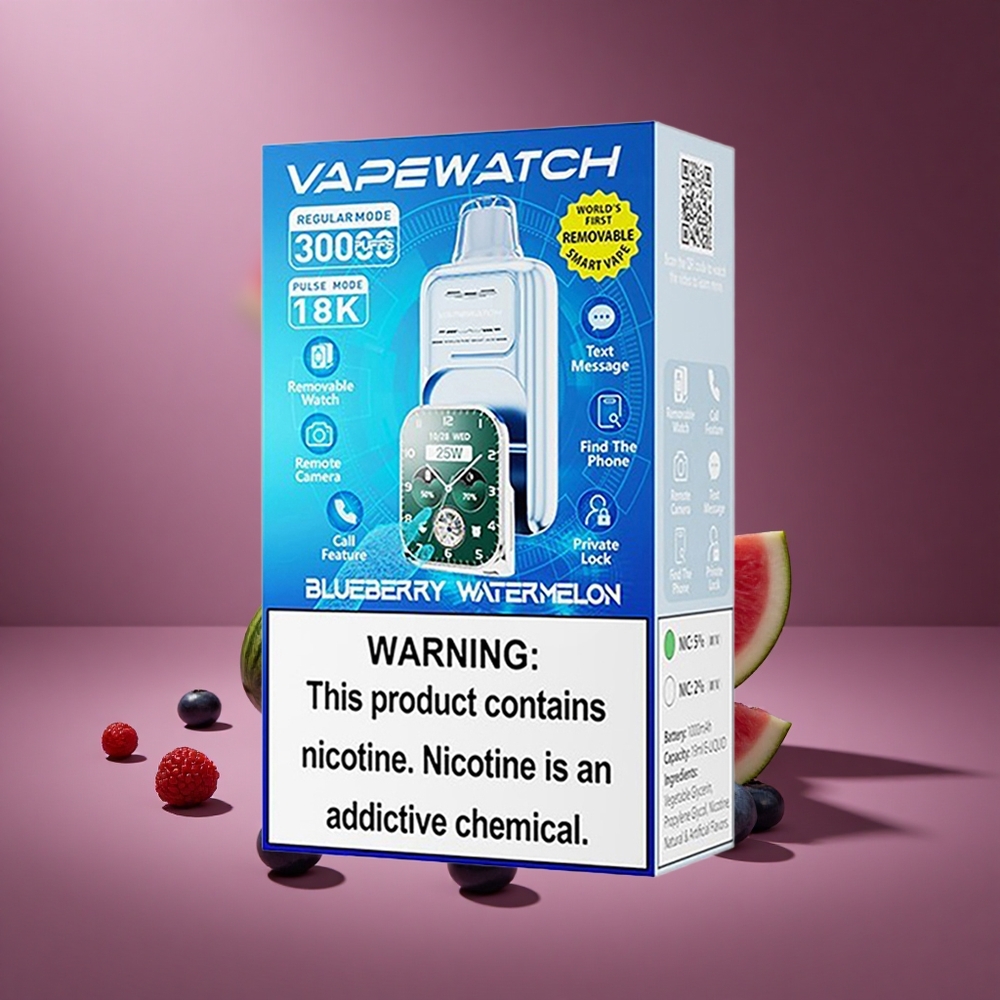 Blaubeere-Wassermelone JNR Vape Watch 30000 Züge Österreich Großhandel 1000mAh Dual Mesh Coil