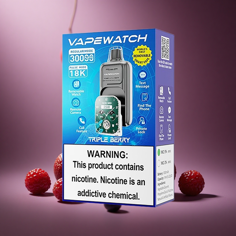 Dreifach Beere JNR Vape Watch 30000 Züge Österreich Großhandel Dual Mesh Coil