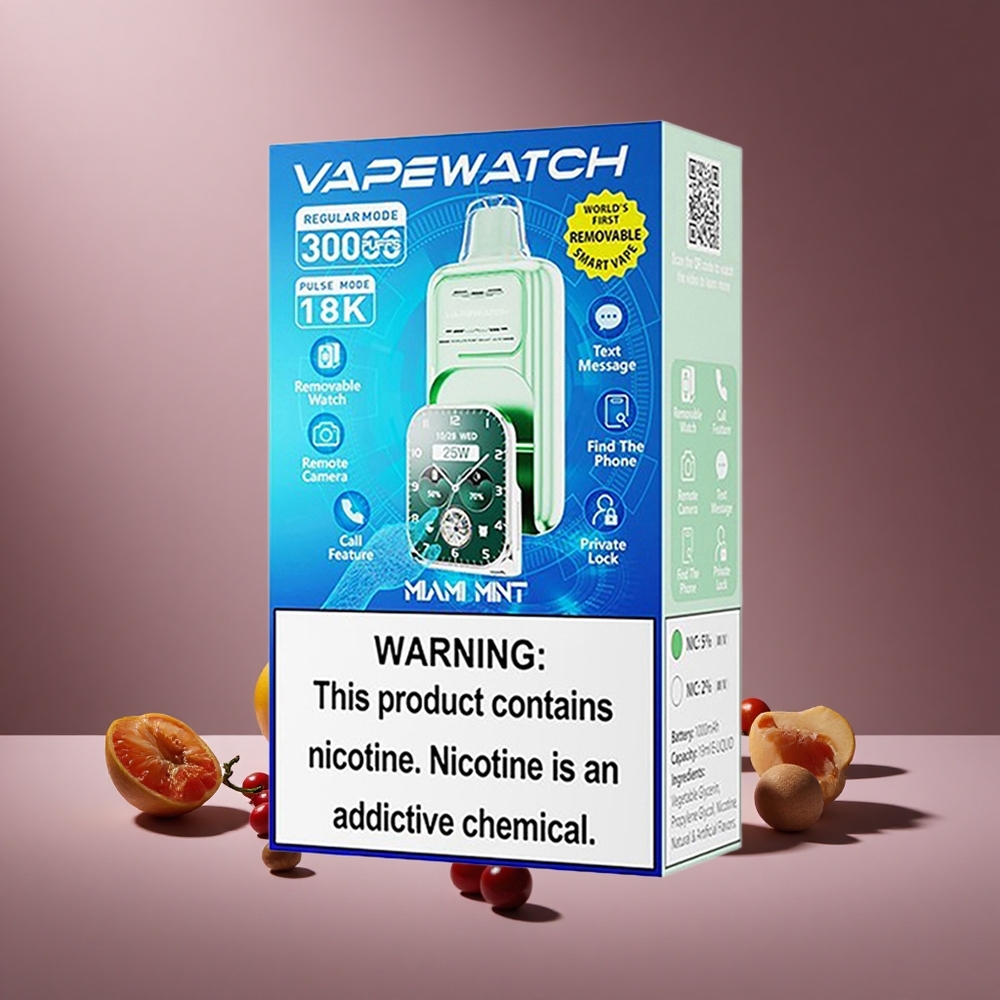Miami Minze JNR Vape Watch 30000 Züge Österreich Großhandel Dual Mesh Coil