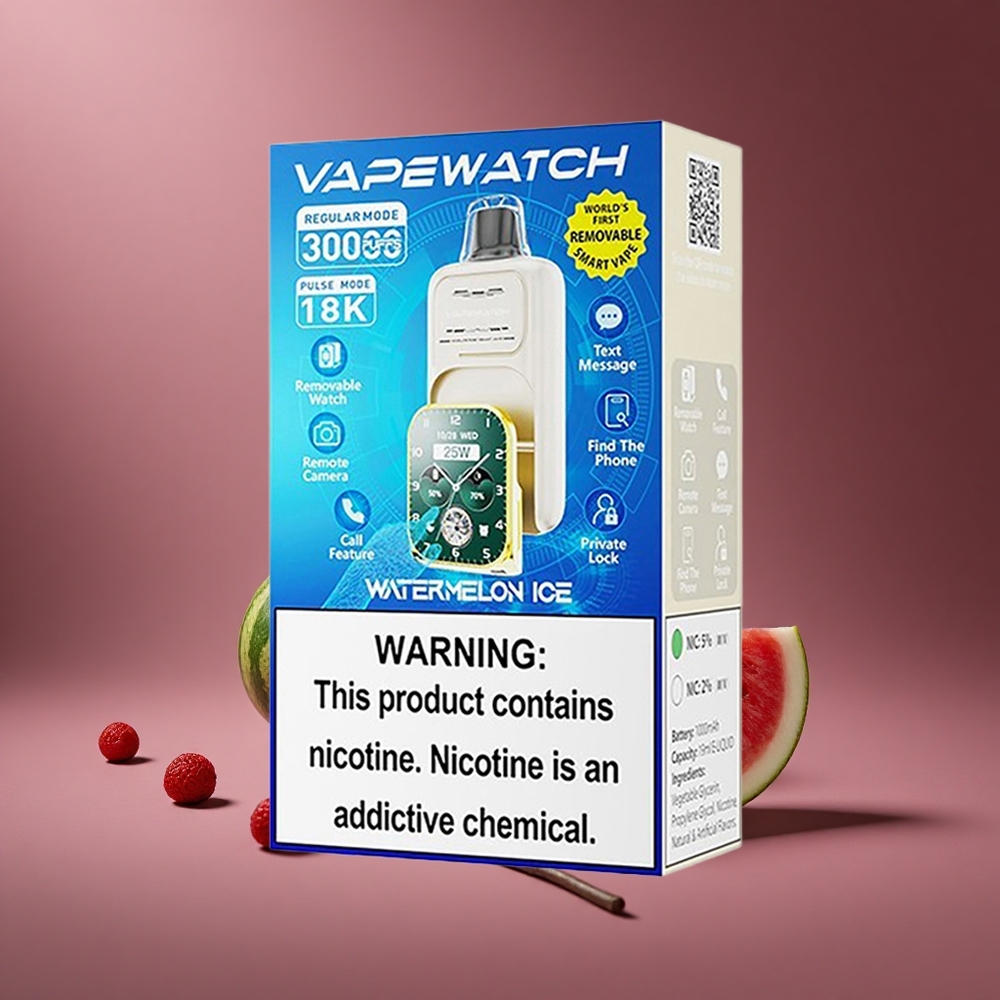 Wassermelone Eis JNR Vape Watch 30.000 Züge Österreich Großhandel Dual Mesh Coil Typ-C Schnellladung