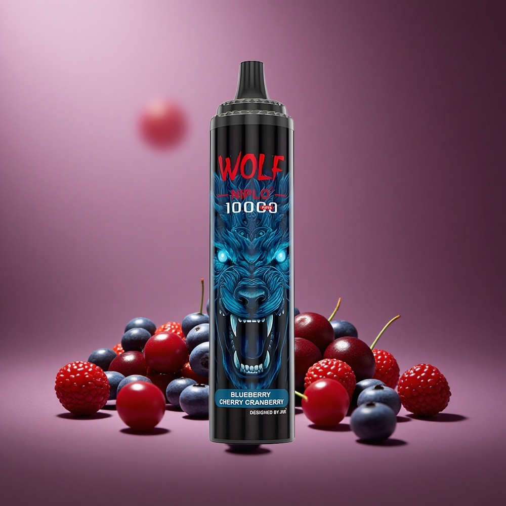 Blaubeere Kirsche Cranberry JNR Wolf Niplo 10000 Züge Österreich Großhandel 20ml E-Liquid 1.0 Ohm Mesh Coil