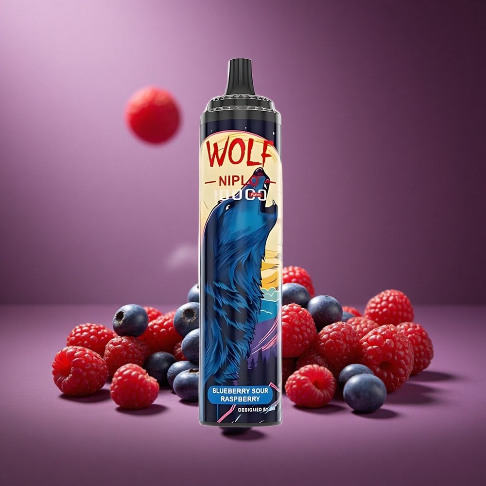 Blaubeere-Sauer-Himbeere JNR Wolf Niplo 10000 Züge Österreich Großhandel 20ml 1.0 Ohm Mesh