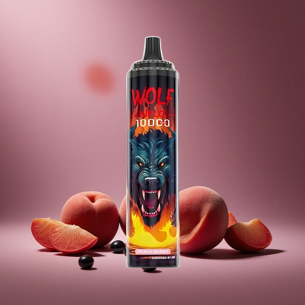 Pfirsich-Beere JNR Wolf Niplo 10000 Züge Österreich Großhandel Typ-C Schnellladung 20ml